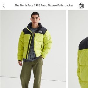 The North Face 1996 Retro Nuptse PufferJacket Medium Chartreuse NWT